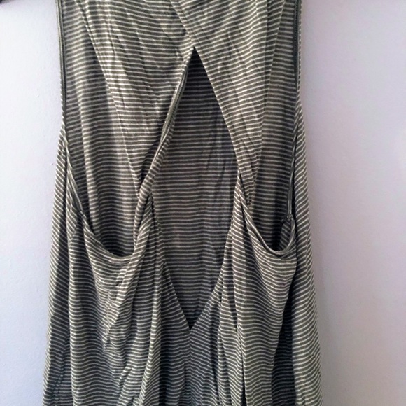 American Eagle | Green Striped Open Back Tank - Picture 4 of 4